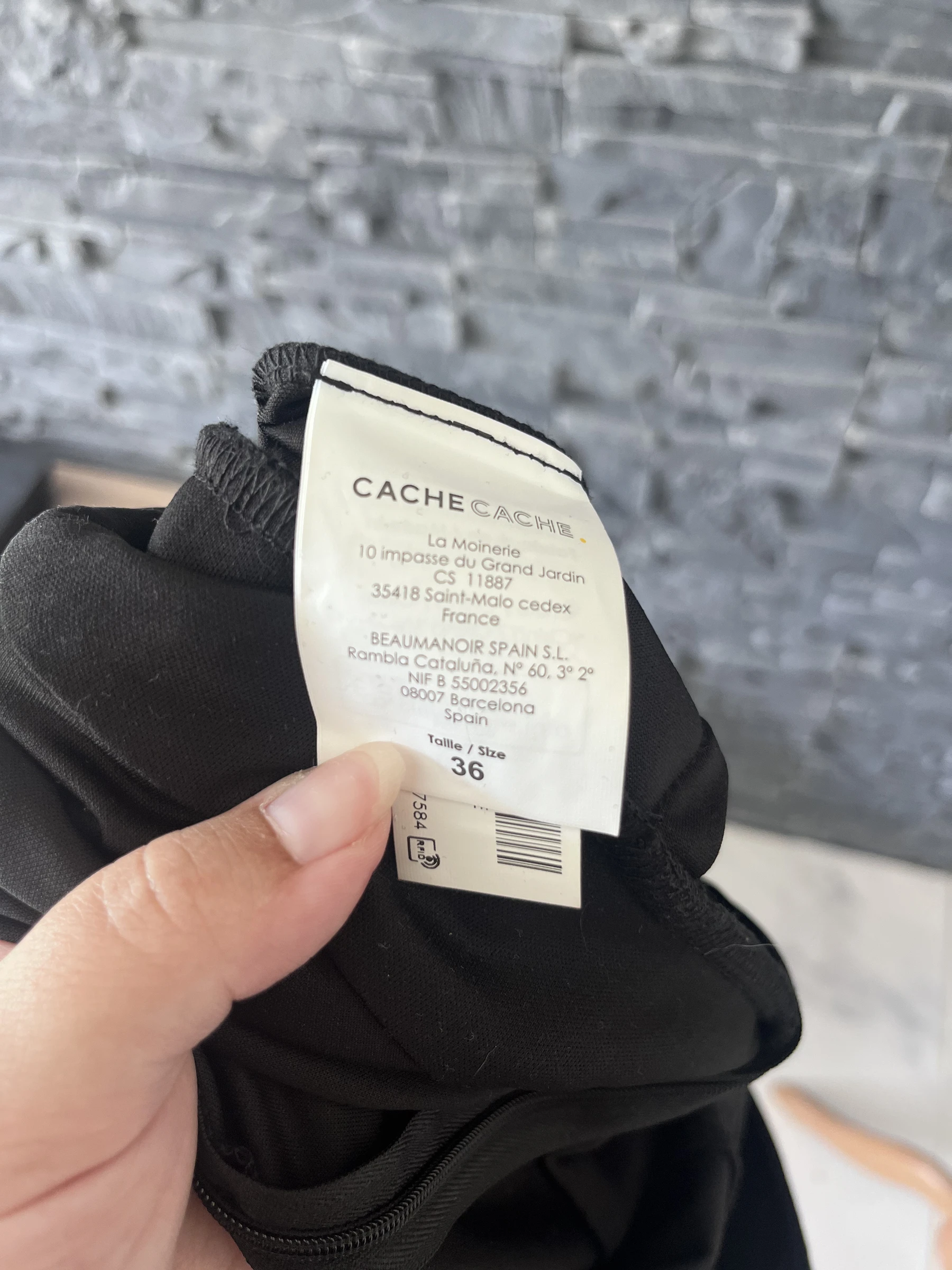 Combishort cache cache negro mangas gasa - Talla 36 - elegante & tendencia – photo 7